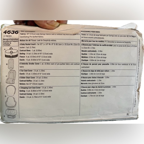 Simplicity Pattern #4636 Baby Accessories Home Decorating 2005 Sewing Fabric - Picture 4 of 7